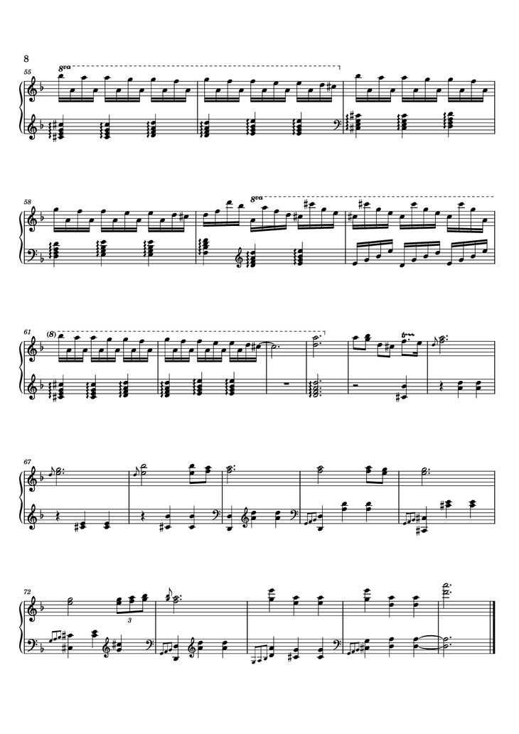 Page 8 of the piano sheet music PDF - 12 Valses mélancoliques III - Dance of the Cranes - No. 1 in C Minor by Stephan Beneking