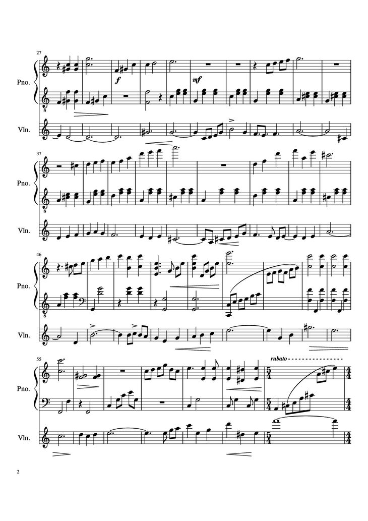 Page 2 of the piano sheet music PDF Piano - DUET Piano by Pedro Silva