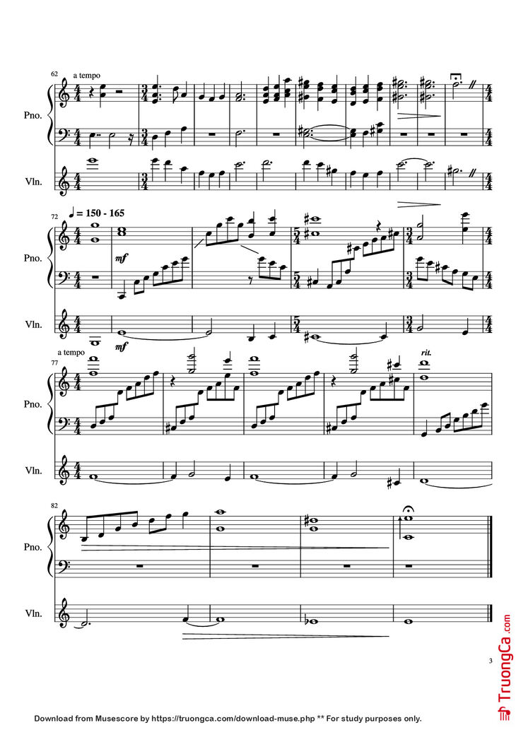 Page 3 of the piano sheet music PDF Piano - DUET Piano by Pedro Silva