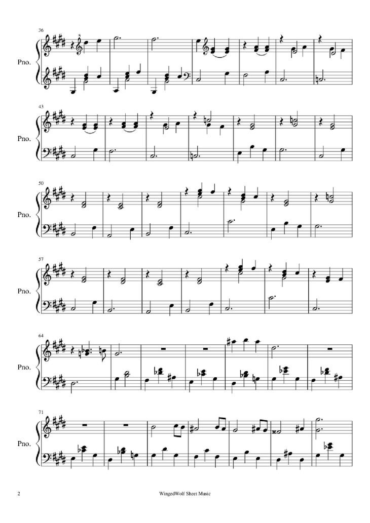 Page 2 of the piano sheet music PDF Piano - Hijo de la Luna Piano by Originally by Mecano Covered by Octavio Vazquez