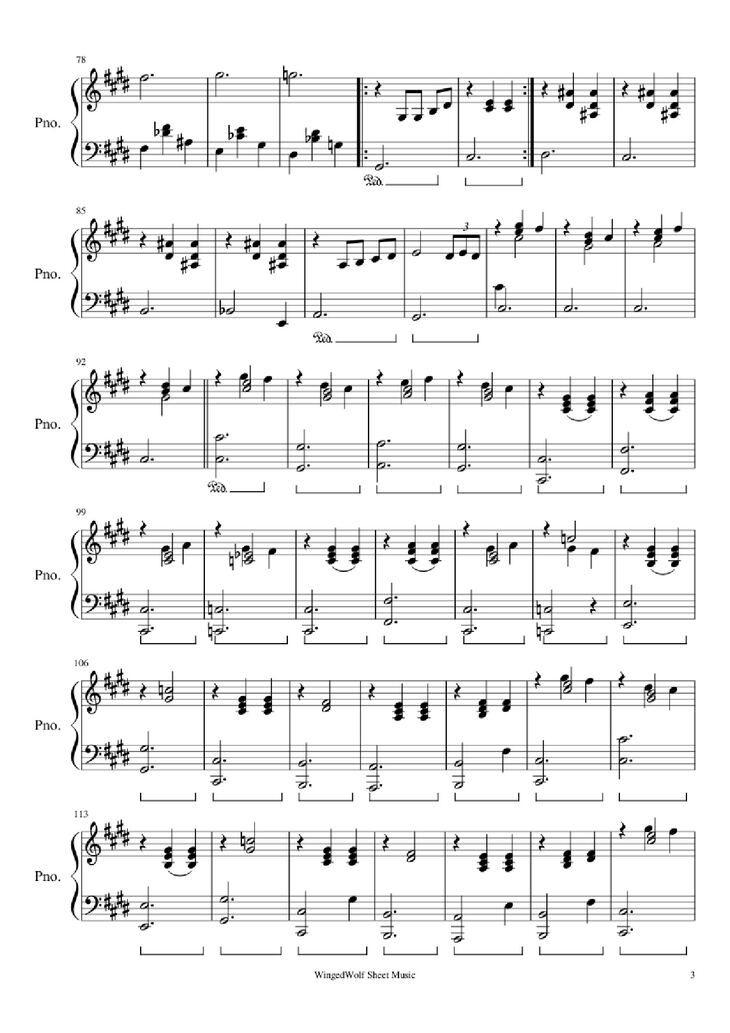 Page 3 of the piano sheet music PDF Piano - Hijo de la Luna Piano by Originally by Mecano Covered by Octavio Vazquez