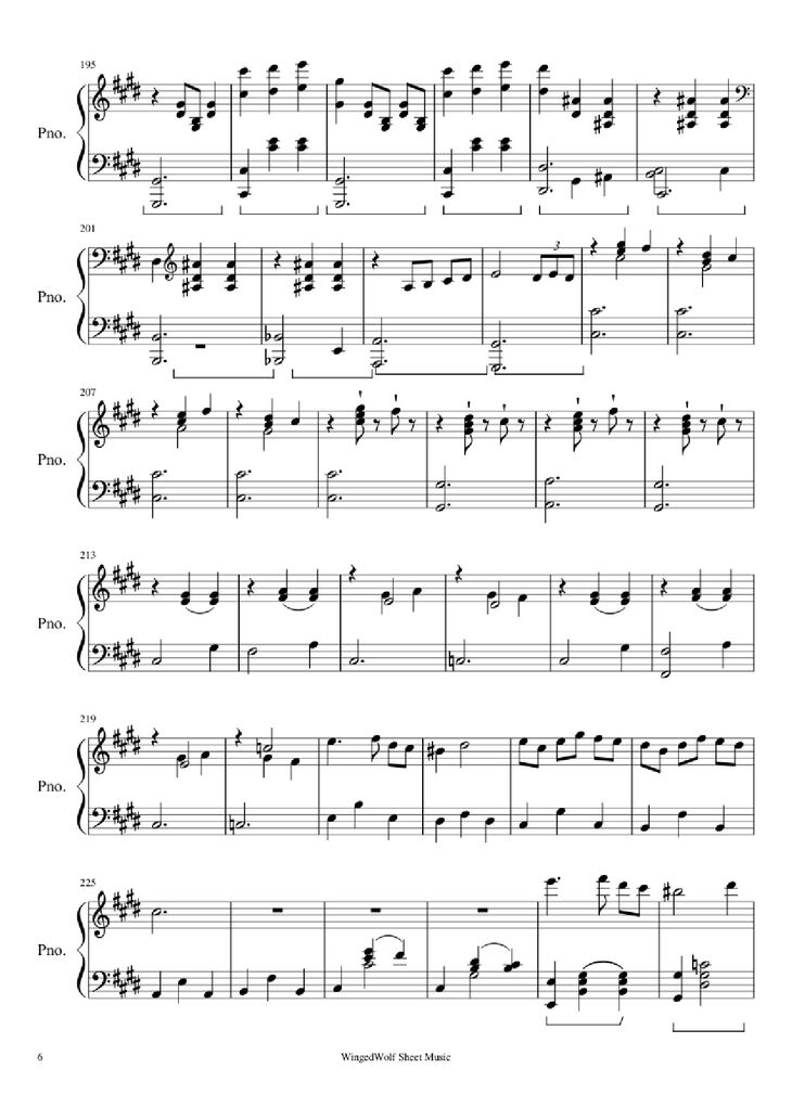Page 6 of the piano sheet music PDF Piano - Hijo de la Luna Piano by Originally by Mecano Covered by Octavio Vazquez