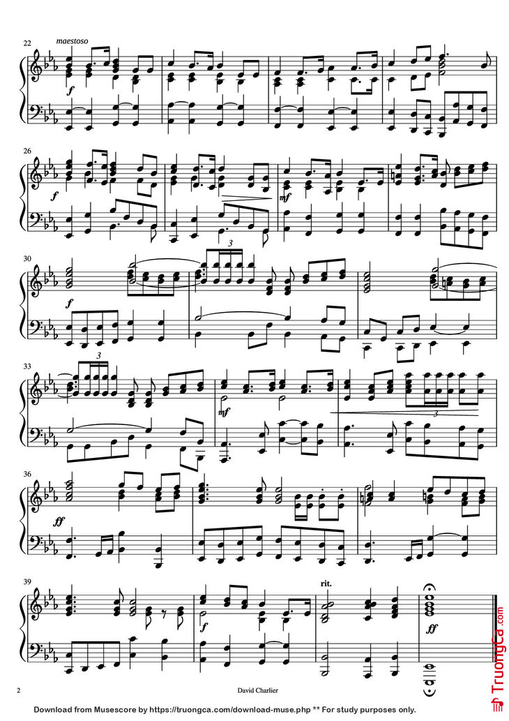 Page 2 of the piano sheet music PDF Piano - ? National Anthem of the USSR ? Piano by Music: Alexander Alexandrov Transcription: David Charlier