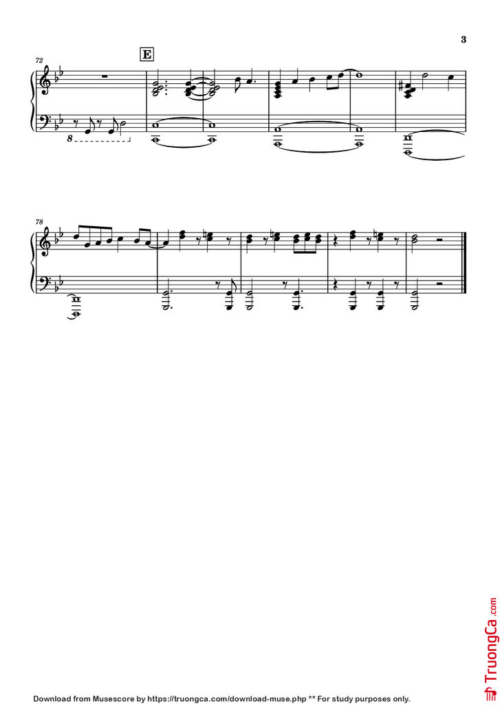 Page 3 of the piano sheet music PDF Piano - Lustrous Trick Piano by HOYO-MiX