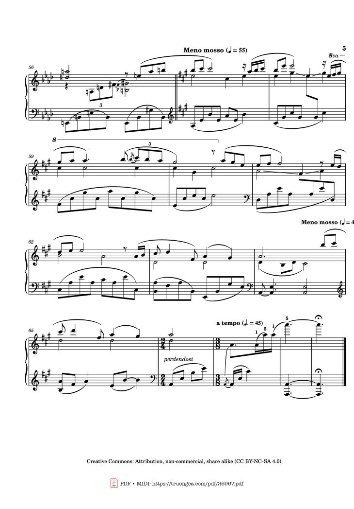 Page 5 of the piano sheet music PDF Piano - Kiss The Rain Piano by Yiruma