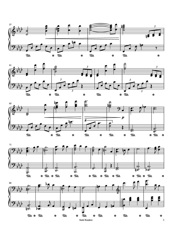 Page 3 of the piano sheet music PDF Piano - Trisha