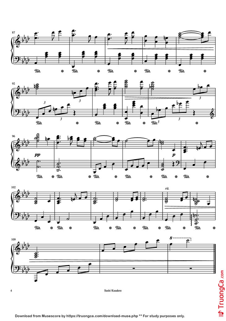 Page 4 of the piano sheet music PDF Piano - Trisha