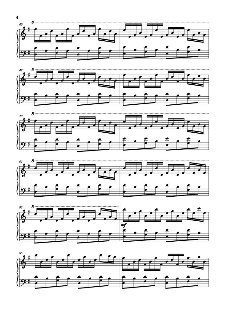 Page 4 of the piano sheet music PDF Piano - Comptine D