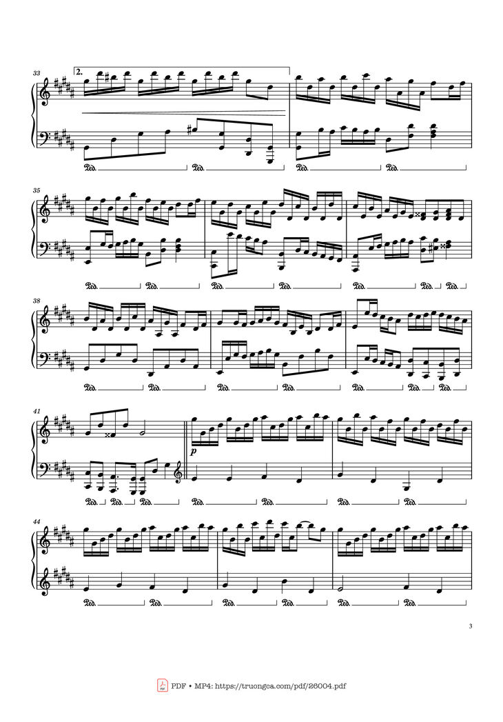 Page 3 of the piano sheet music PDF Piano - Flower Dance - DJ Okawari Piano by Undefined