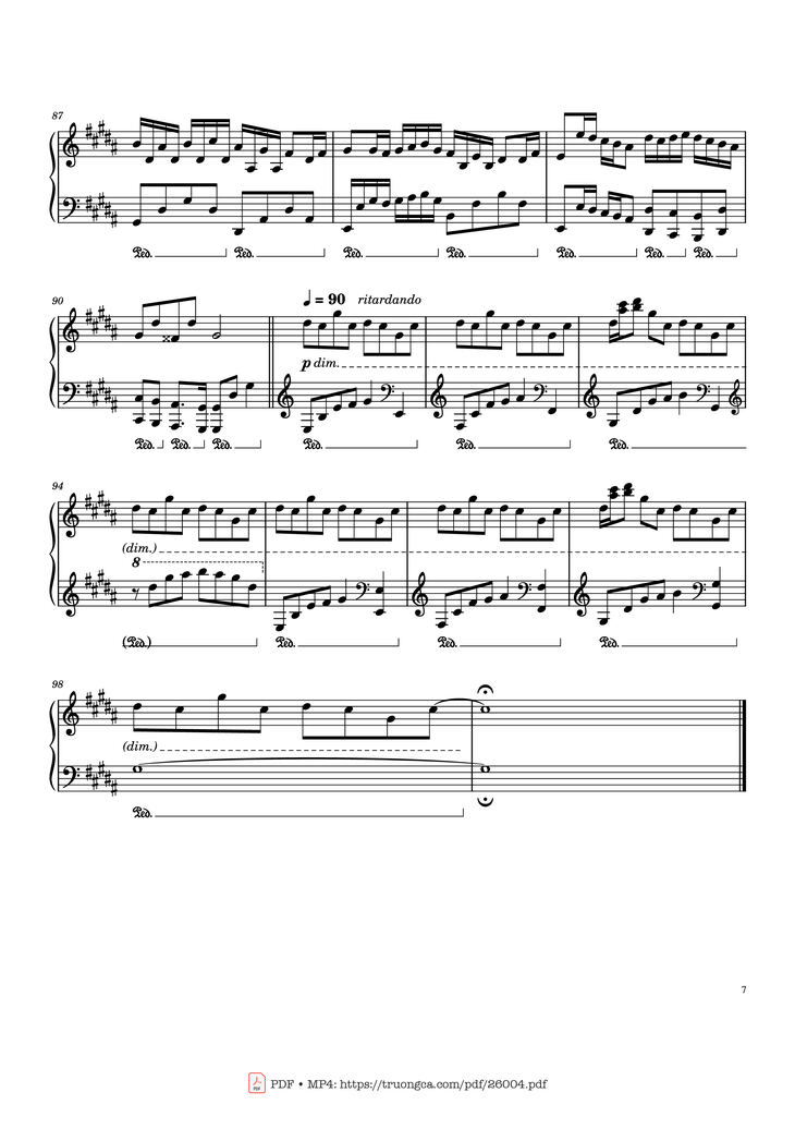 Page 7 of the piano sheet music PDF Piano - Flower Dance - DJ Okawari Piano by Undefined