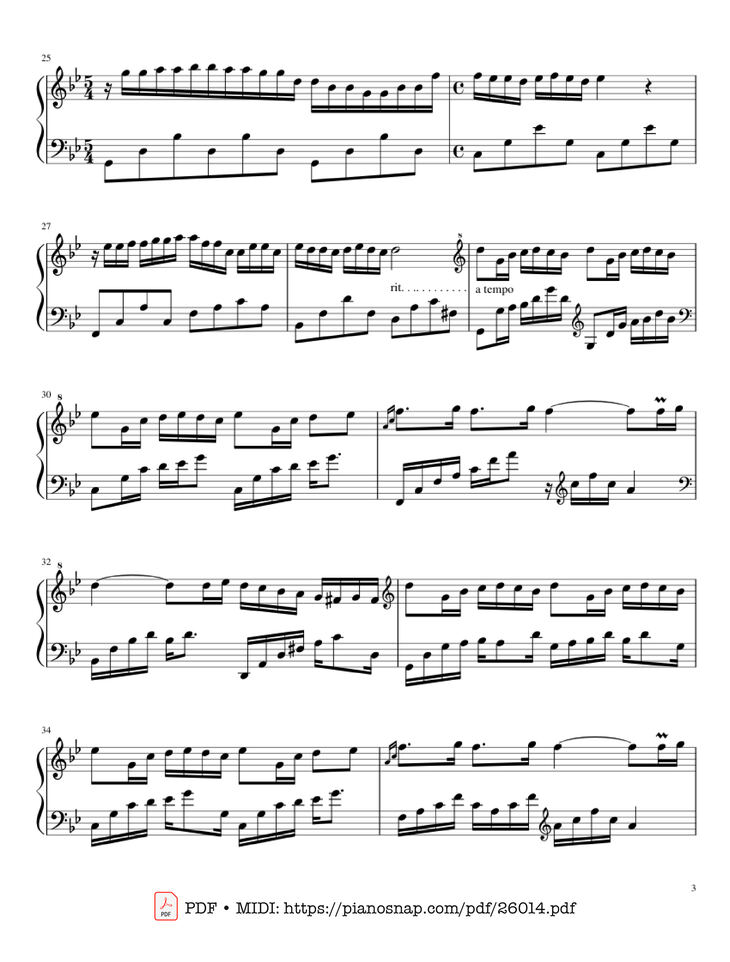 Page 3 of the piano sheet music PDF Piano - Mariage d