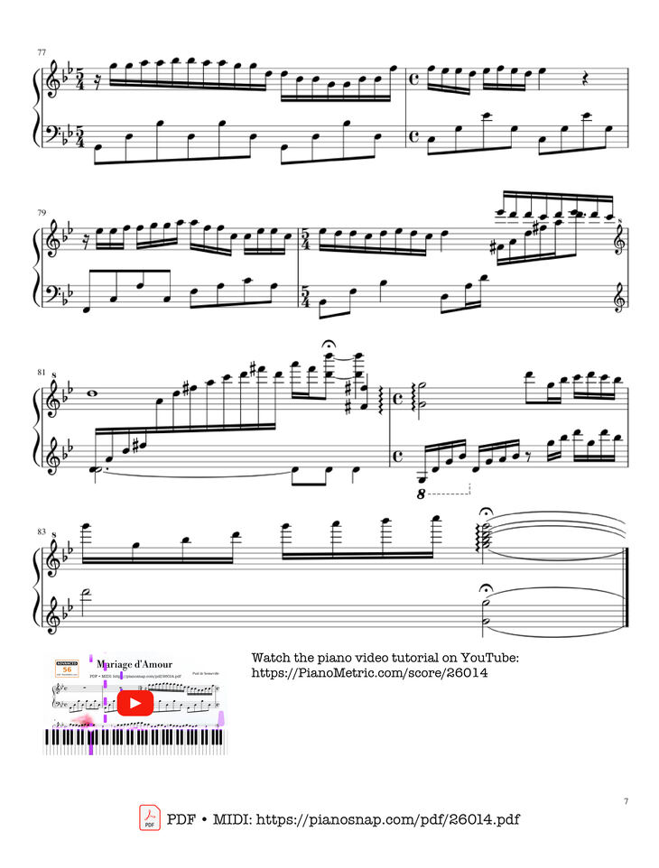 Page 7 of the piano sheet music PDF Piano - Mariage d