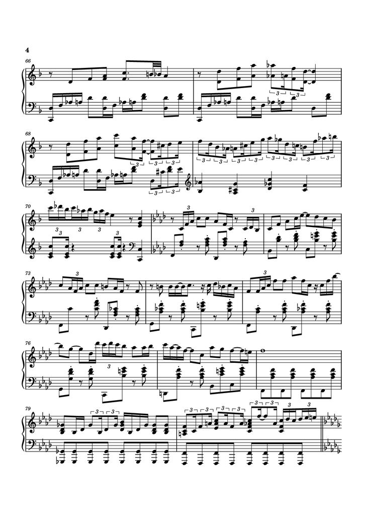 Page 4 of the piano sheet music PDF Piano - Furina All the World