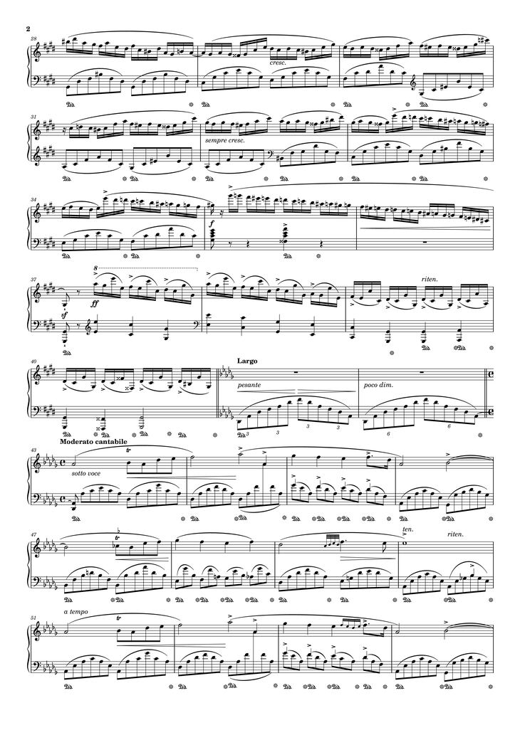Page 2 of the piano sheet music PDF Piano - Fantaisie-Impromptu in C♯ Minor Piano by Frédéric François Chopin