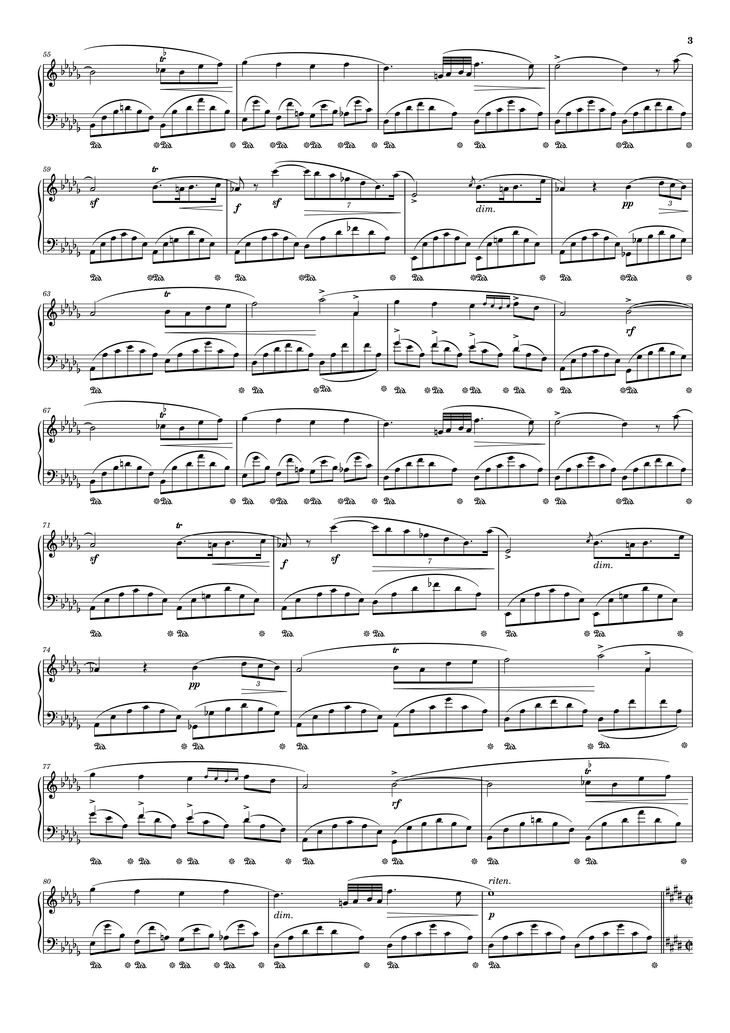 Page 3 of the piano sheet music PDF Piano - Fantaisie-Impromptu in C♯ Minor Piano by Frédéric François Chopin