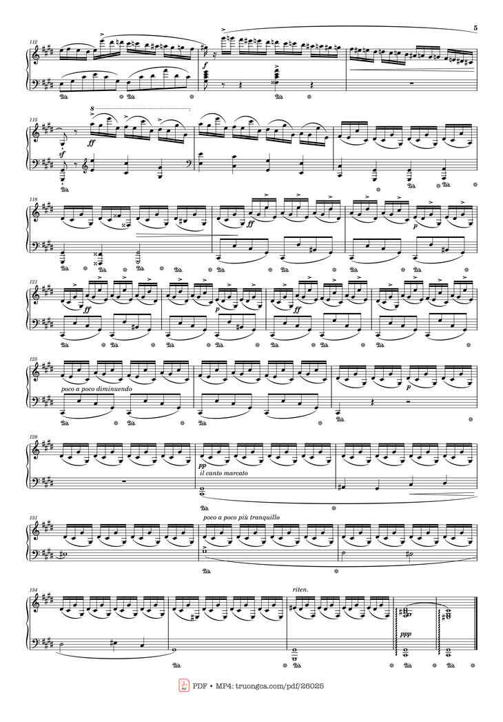 Page 5 of the piano sheet music PDF Piano - Fantaisie-Impromptu in C♯ Minor Piano by Frédéric François Chopin