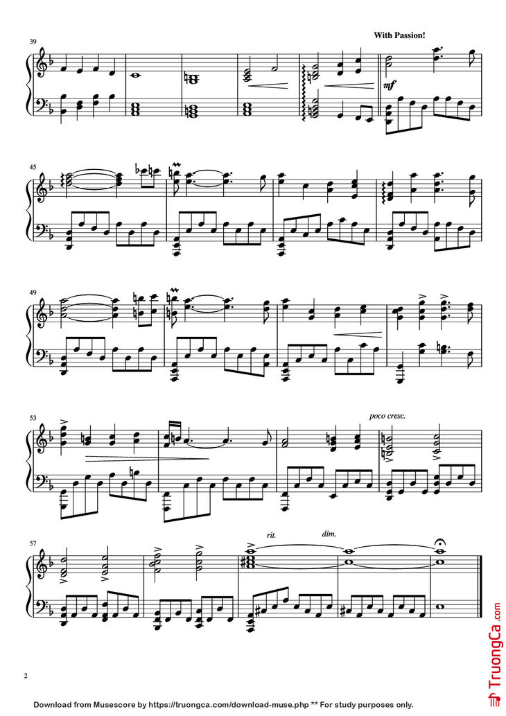 Page 2 of the piano sheet music PDF Piano - I Was Lost Without You Piano by Sam Hulick