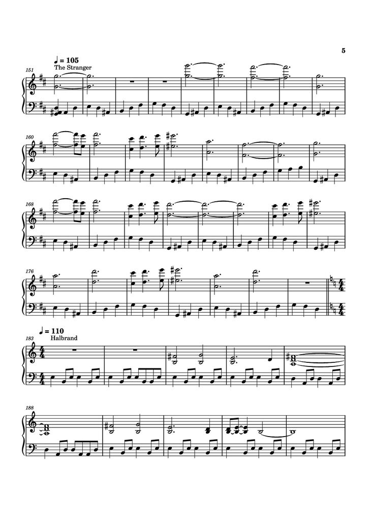 Page 5 of the piano sheet music PDF Piano - The Lord of the Rings: The Rings of Power Medley Piano by Bear McCreary