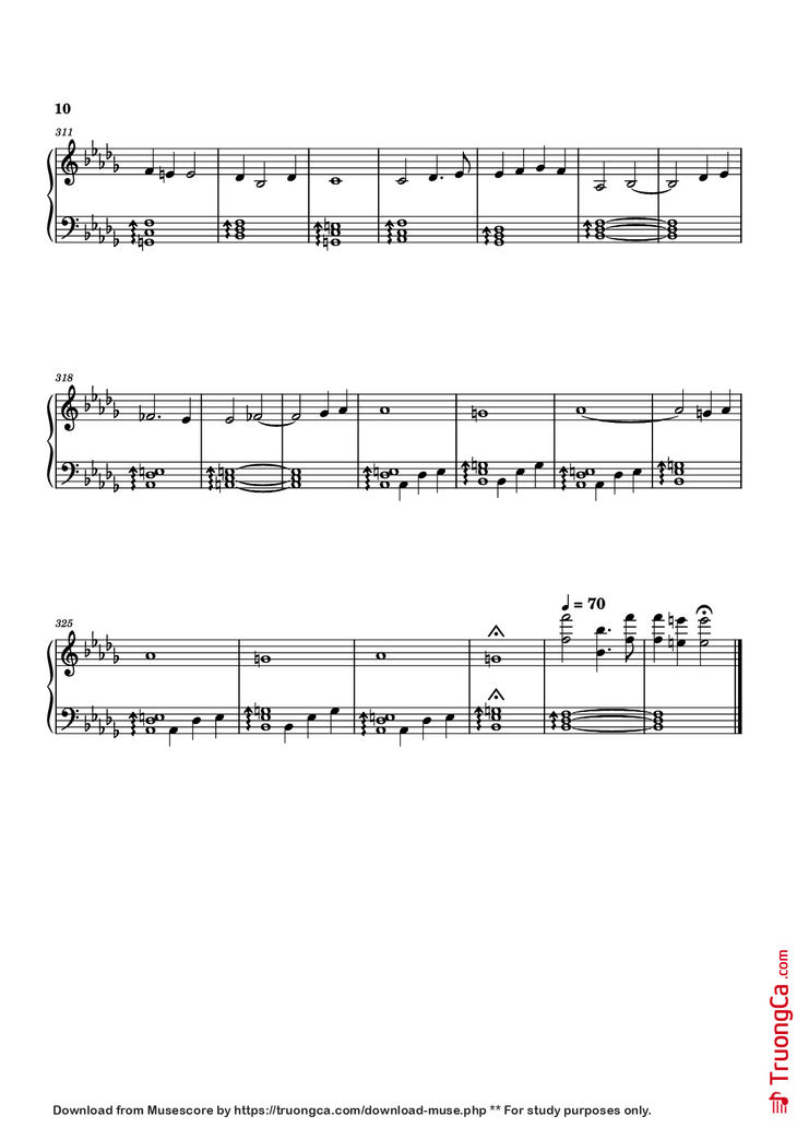 Page 10 of the piano sheet music PDF Piano - The Lord of the Rings: The Rings of Power Medley Piano by Bear McCreary