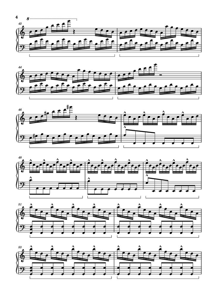 Page 4 of the piano sheet music PDF Piano - The Interstellar Experience Piano by Tony Ann