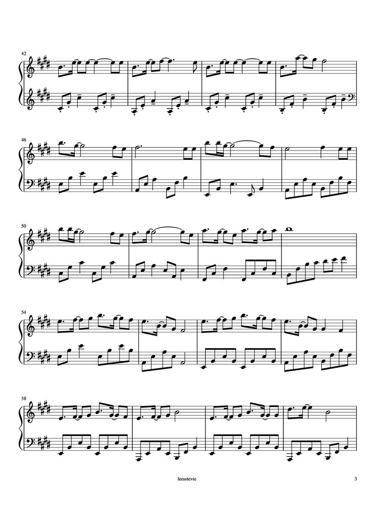 Sheet music - Laskar Pelangi Piano page 3