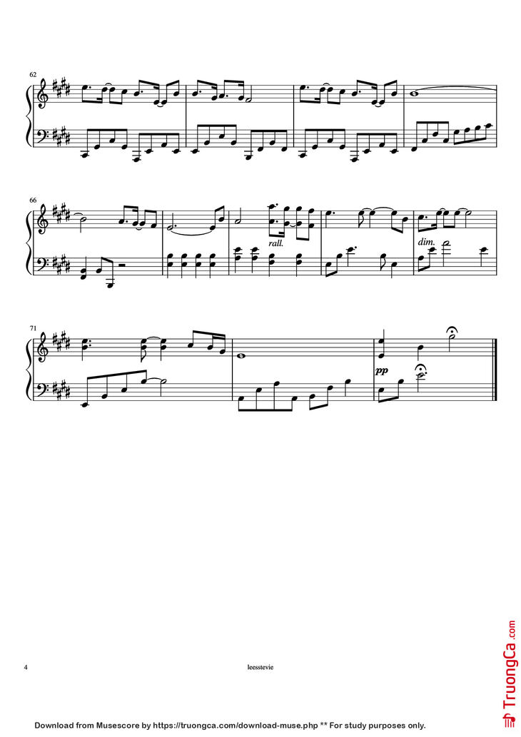 Sheet music - Laskar Pelangi Piano page 4