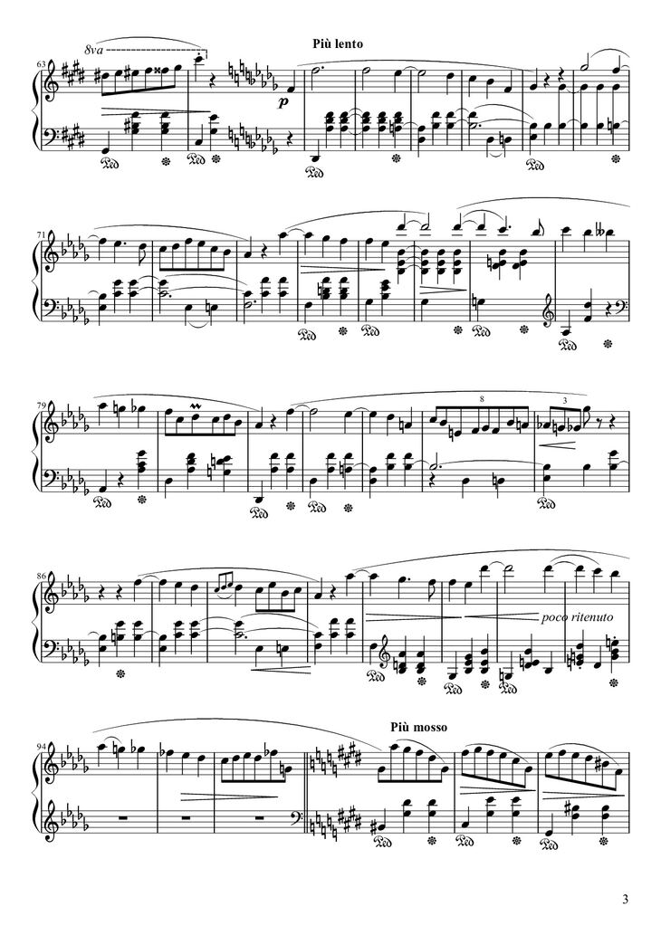 Page 3 of the piano sheet music PDF Piano - Waltz in C♯ Minor Piano by Frédéric François Chopin