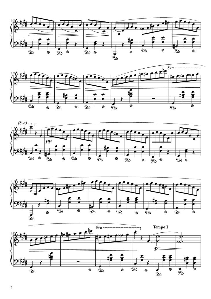 Page 4 of the piano sheet music PDF Piano - Waltz in C♯ Minor Piano by Frédéric François Chopin