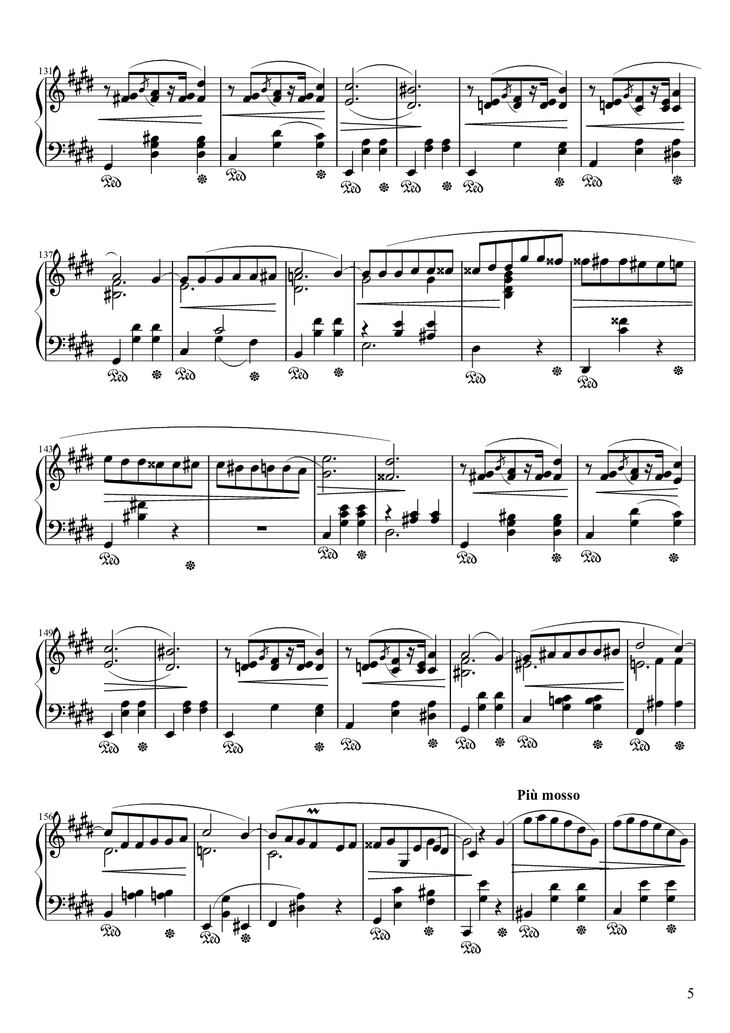 Page 5 of the piano sheet music PDF Piano - Waltz in C♯ Minor Piano by Frédéric François Chopin