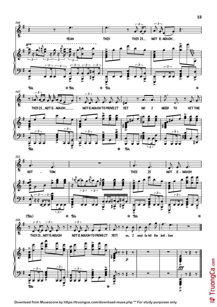 Page 13 of the piano sheet music PDF - Hand Me My Shovel, I
