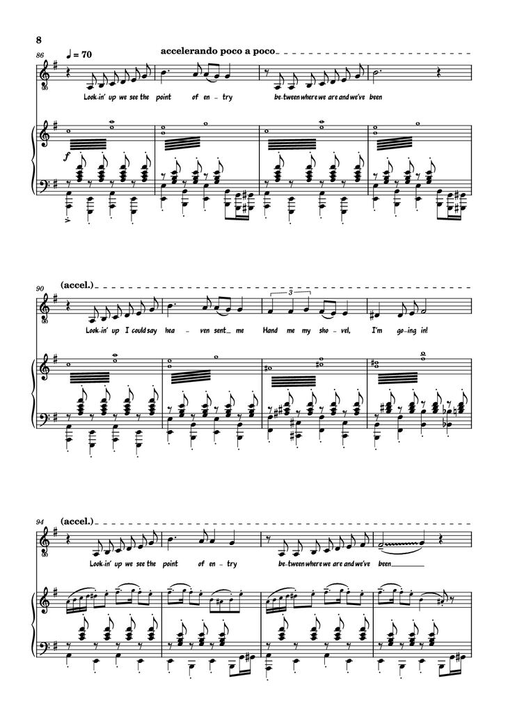 Page 8 of the piano sheet music PDF - Hand Me My Shovel, I