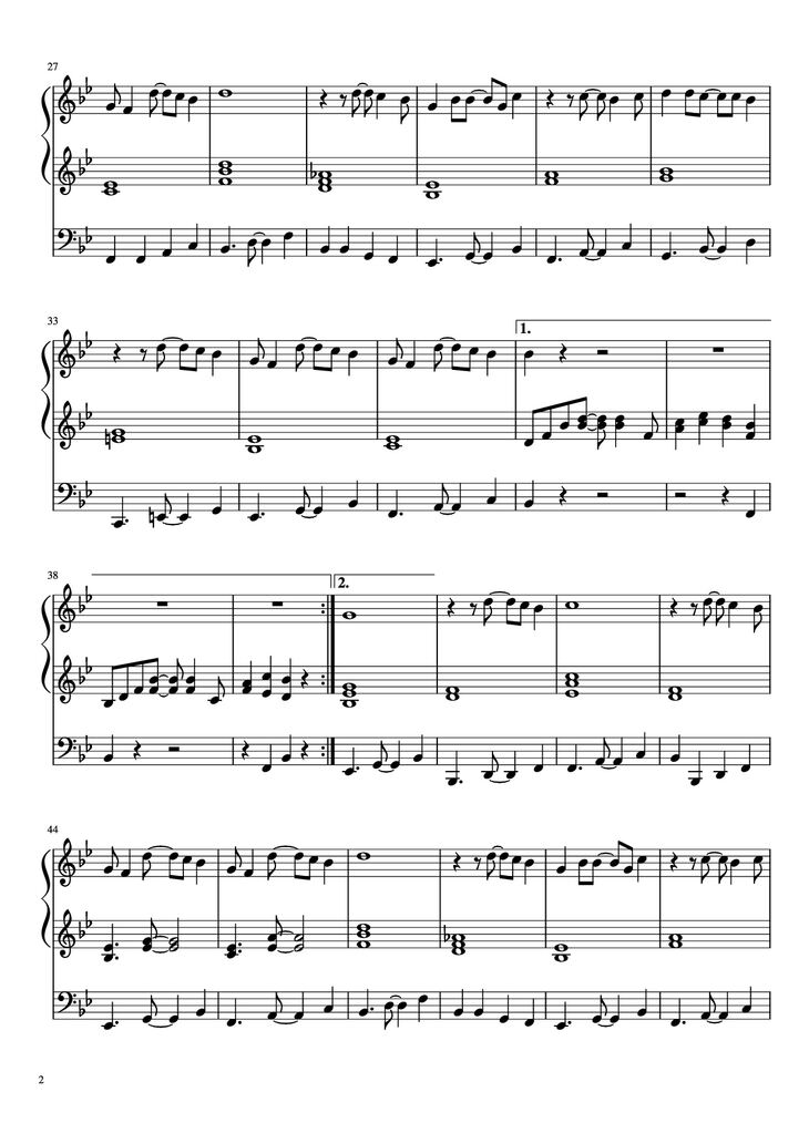 Page 2 of the piano sheet music PDF Piano - Under the Sea Piano by Music by Alan Menken Lyrics by Howard Ashman