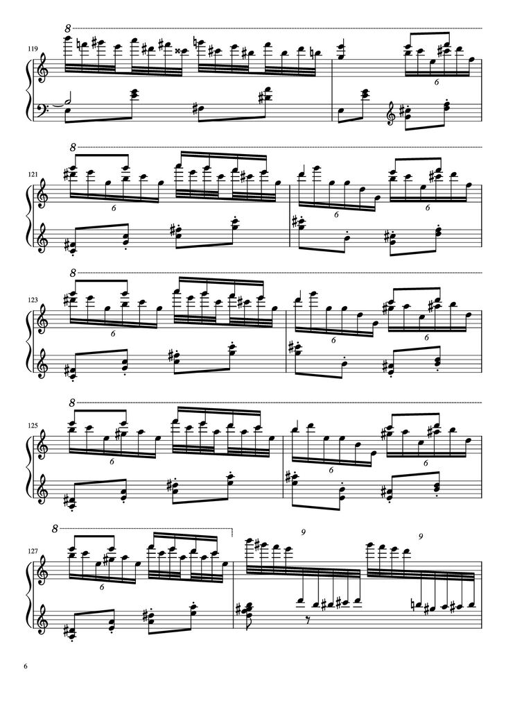 Page 6 of the piano sheet music PDF Piano - Turkish March by Yuja Piano by Kyoko Akatsuka