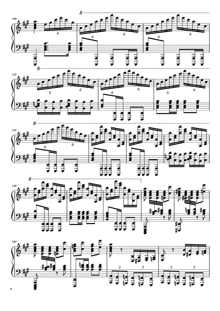 Page 8 of the piano sheet music PDF Piano - Turkish March by Yuja Piano by Kyoko Akatsuka