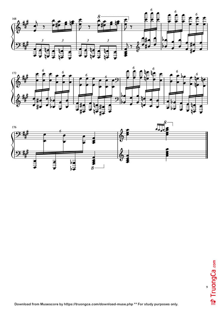 Page 9 of the piano sheet music PDF Piano - Turkish March by Yuja Piano by Kyoko Akatsuka