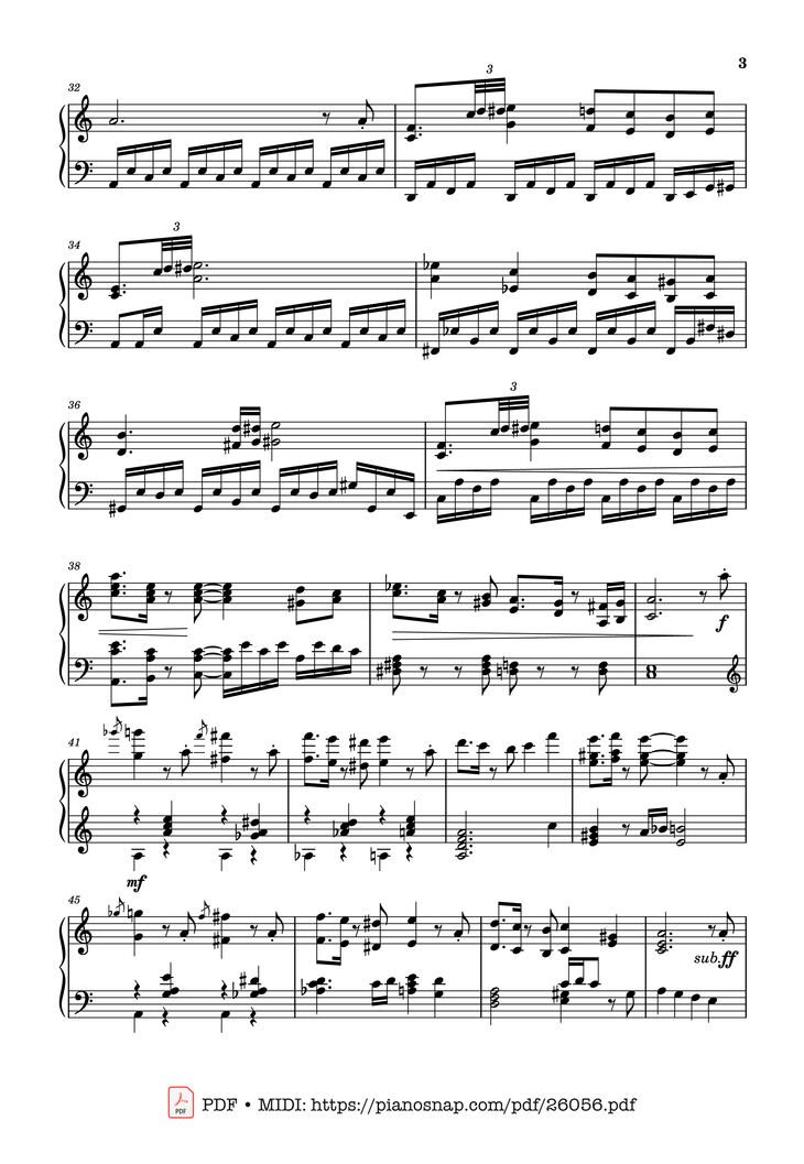 Page 3 of the piano sheet music PDF Piano - Attack of the Killer Queen Piano by Toby Fox, Lena Raine, Marcy Nabors