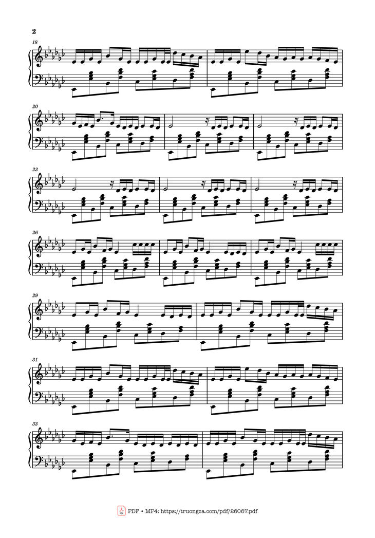Page 2 of the piano sheet music PDF Piano - Virtual Love Piano by Композитор / аранжировщик