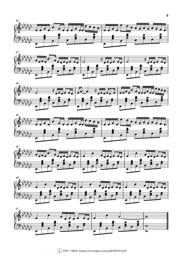 Page 3 of the piano sheet music PDF Piano - Virtual Love Piano by Композитор / аранжировщик