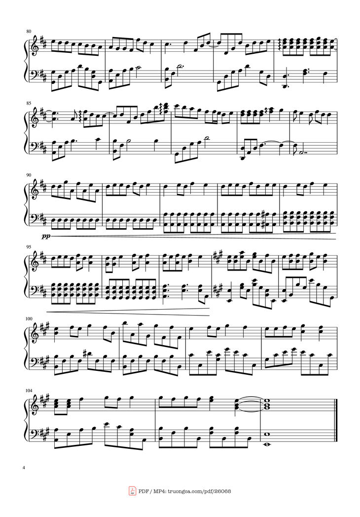 Page 4 of the piano sheet music PDF Piano - Love Story Piano by Taylor Swift