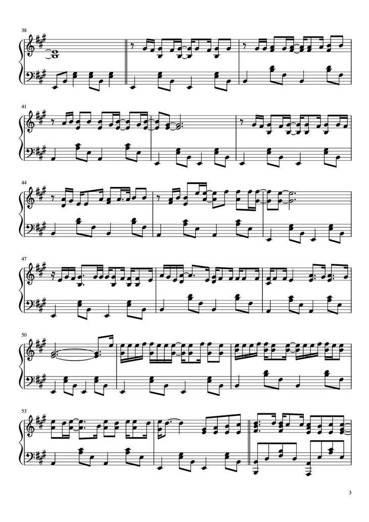 Page 3 of the piano sheet music PDF Piano - Mariners Aparment Complex Piano by Lana del Rey