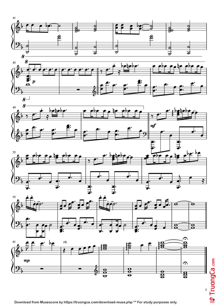 Page 3 of the piano sheet music PDF Piano - Vampire Killer Piano by Kinuyo Yamashita