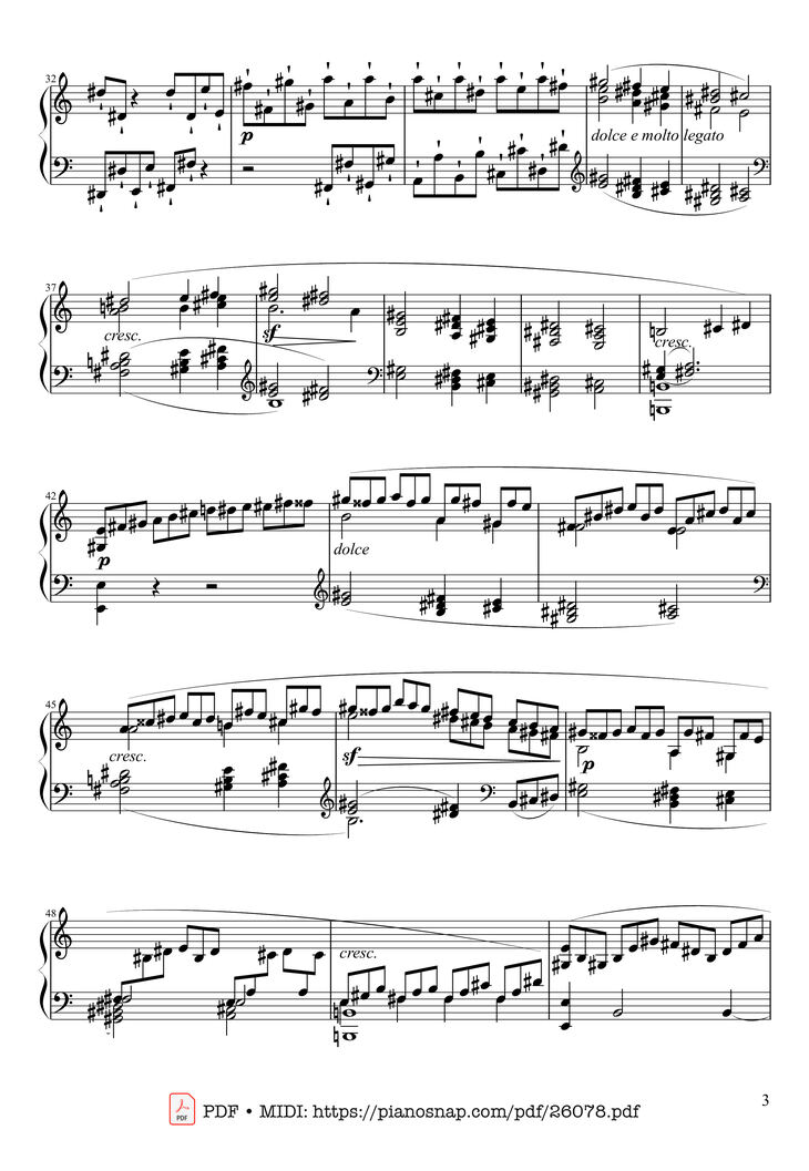 Page 3 of the piano sheet music PDF Piano - Sonate No. 21, Waldstein Piano by Ludwig van Beethoven