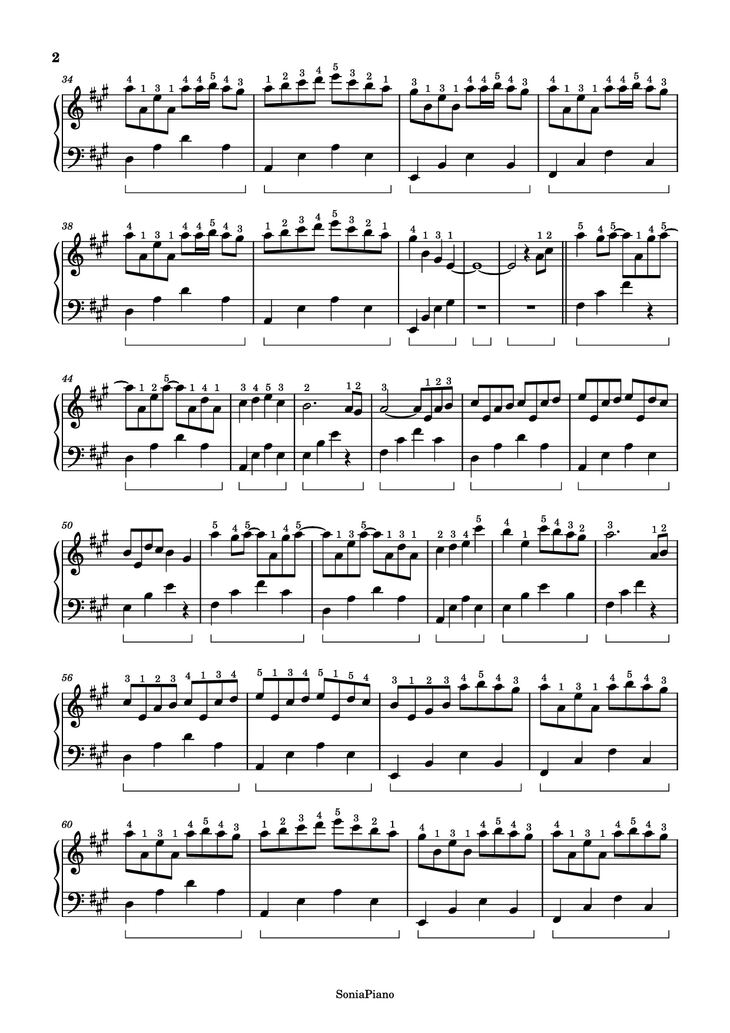 Page 2 of the piano sheet music PDF Piano - River Flow In You Piano by YIRUMA