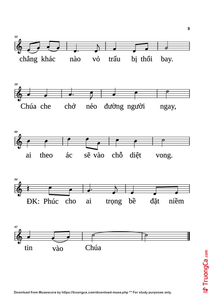 Page 3 of the piano sheet music PDF Piano - Tin vào Chúa Piano by NGỌC CẨN