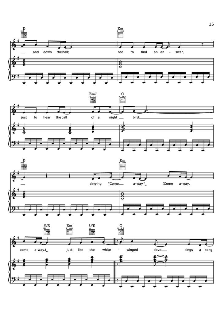Page 15 of the piano sheet music PDF Piano - Edge of Seventeen Piano by STEVIE NICKS