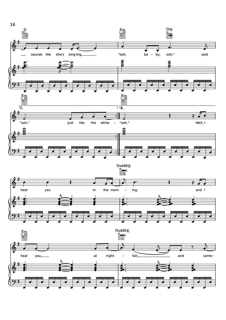 Page 16 of the piano sheet music PDF Piano - Edge of Seventeen Piano by STEVIE NICKS