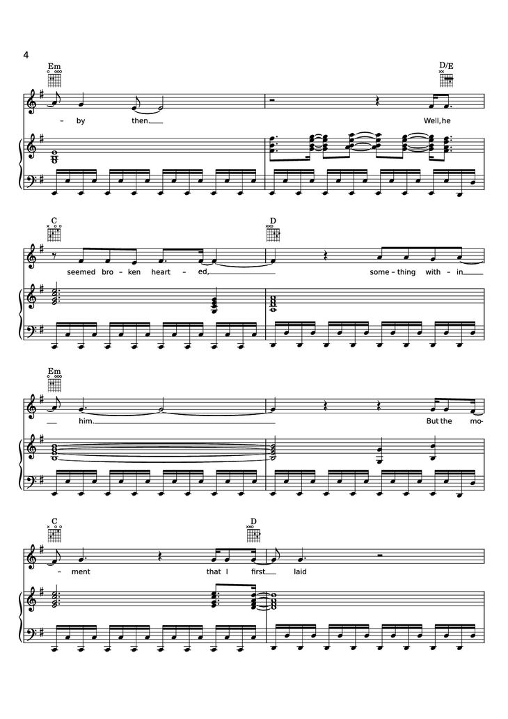 Page 4 of the piano sheet music PDF Piano - Edge of Seventeen Piano by STEVIE NICKS