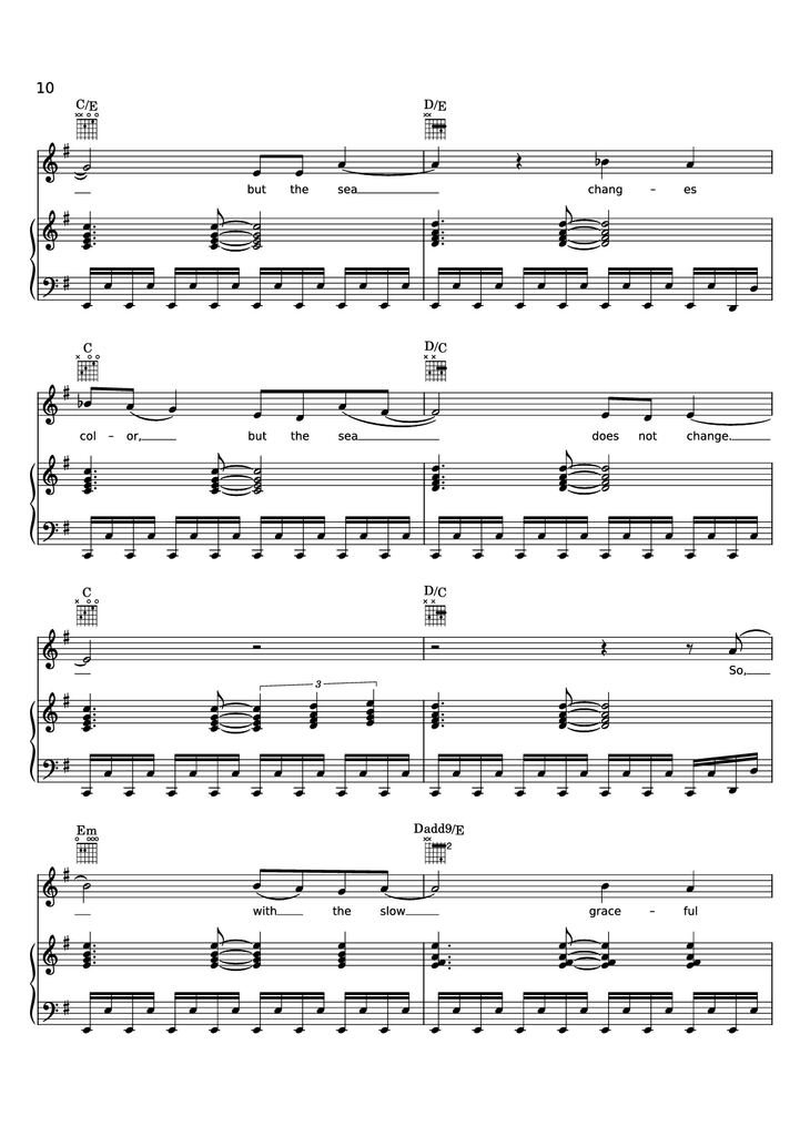 Page 10 of the piano sheet music PDF Piano - Edge of Seventeen Piano by STEVIE NICKS