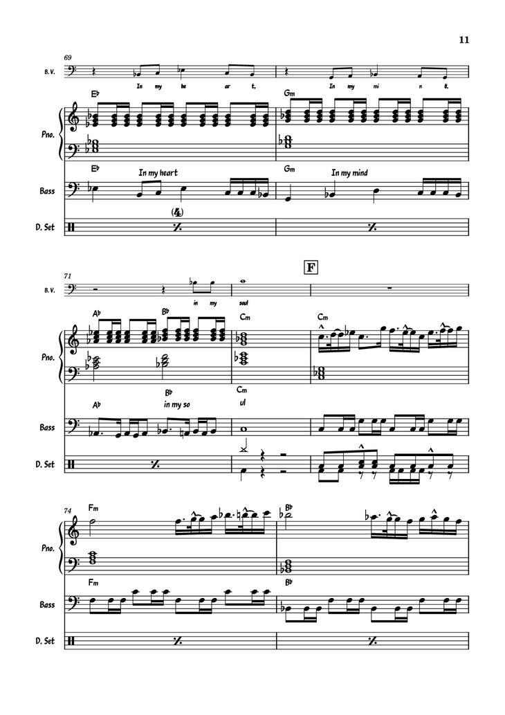 Page 11 of the piano sheet music PDF Piano Guitar Tab - July Morning Piano by Uriah Heep