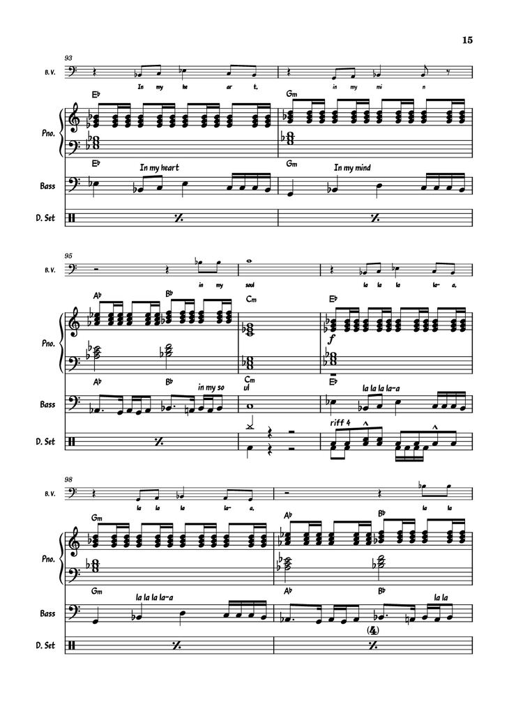 Page 15 of the piano sheet music PDF Piano Guitar Tab - July Morning Piano by Uriah Heep